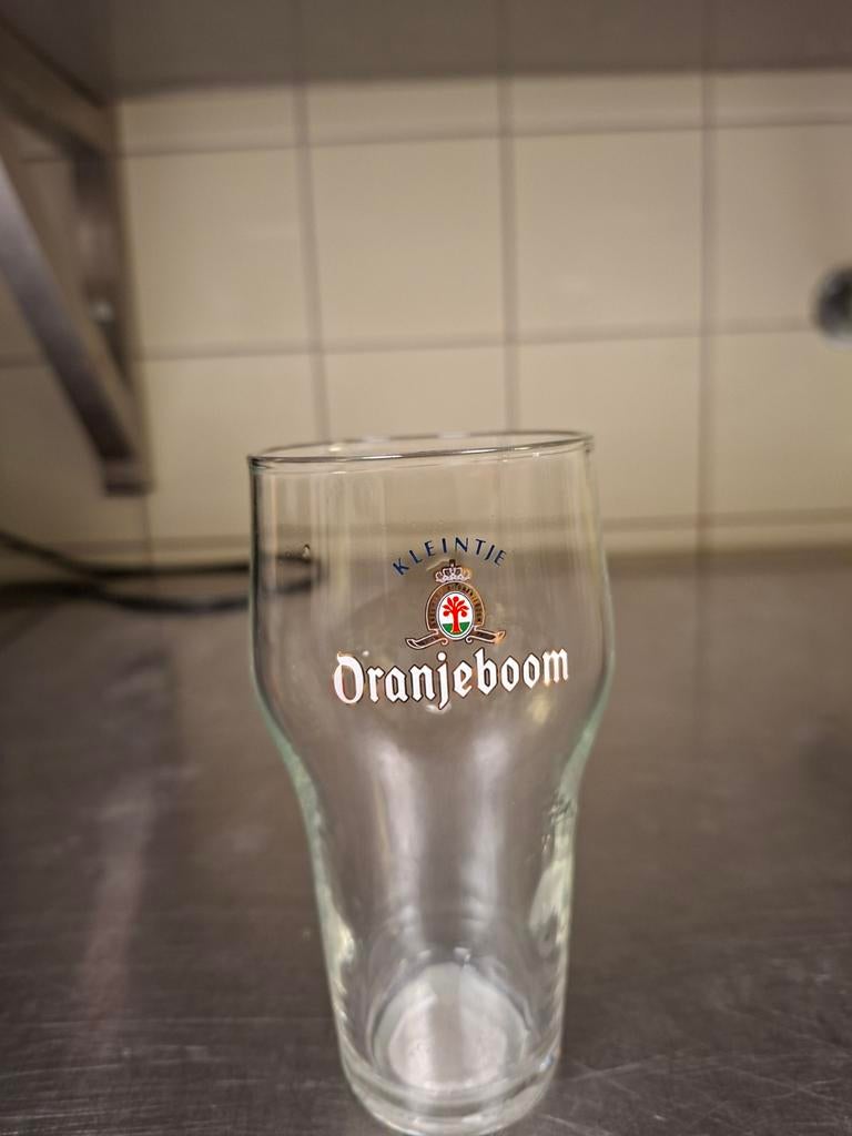 Oranjeboom Bierglas - Kleinje - 50 stuks, Ophalen of Verzenden, Zo goed als nieuw, Bierglas