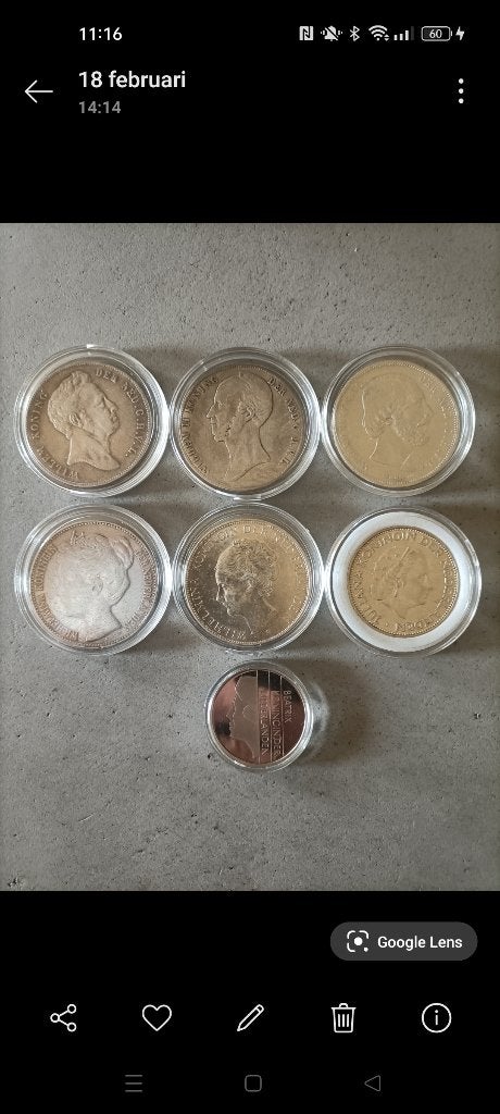 6 x zilveren rijksdaalders + 1 nikkel, Postzegels en Munten, Munten | Nederland, Setje, Zilver, Ophalen of Verzenden, Koning Willem I
