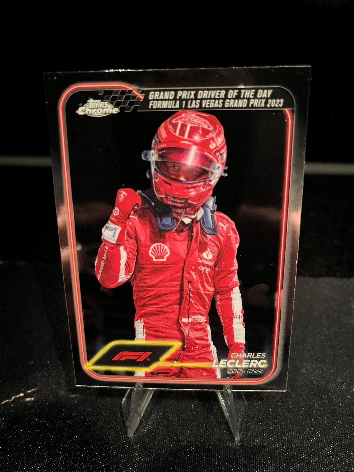 Topps Chrome F1 Charles Leclerc Las Vegas 2023, Hobby en Vrije tijd, Ophalen of Verzenden, Zo goed als nieuw, Plaatje