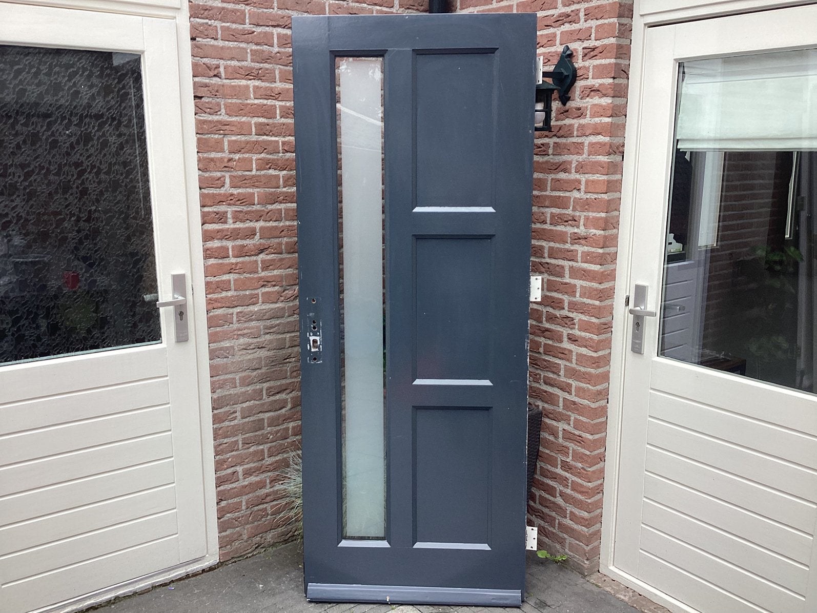 Voordeur Linksdraaiend Melkglas Thermopane 211,5x83x4cm, Ophalen of Verzenden, Zo goed als nieuw, Buitendeur, 200 tot 215 cm