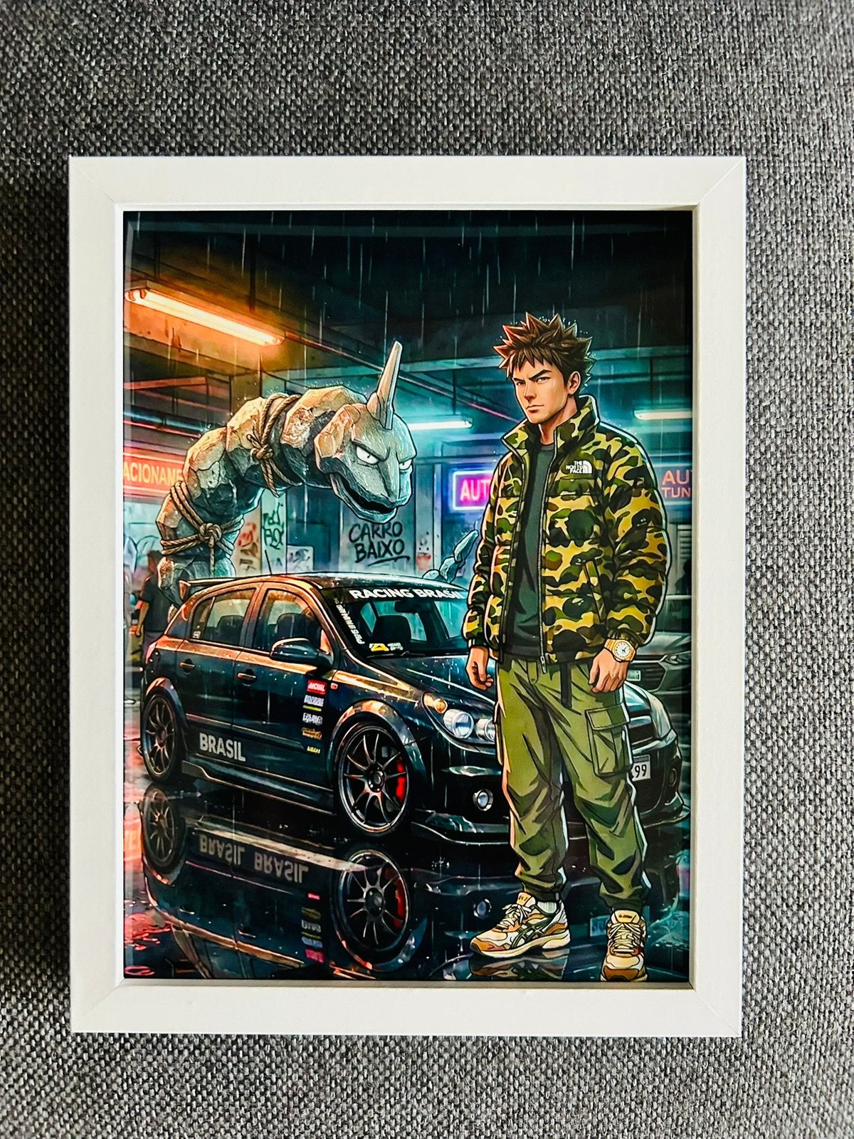 Pokémon Brock & Onix JDM Car Art Print in Lijst, Ophalen of Verzenden, Nieuw