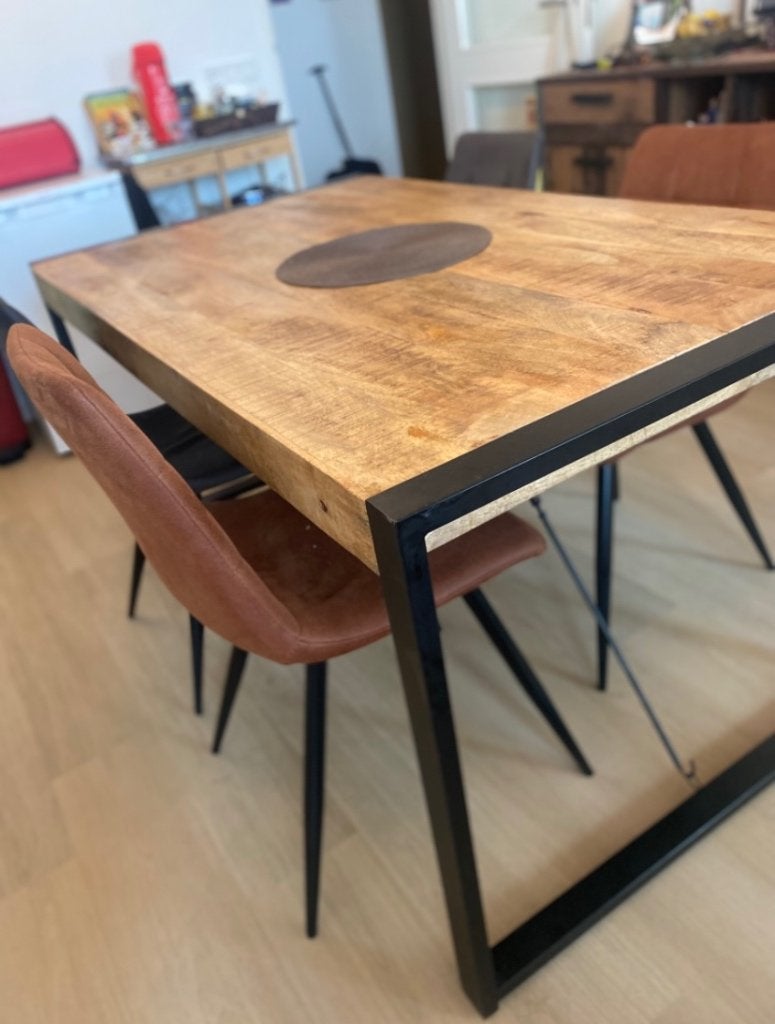 Mesa de jantar, Usada em ótimo estado, 150 tot 200 cm, Eikenhout, 200 cm of meer