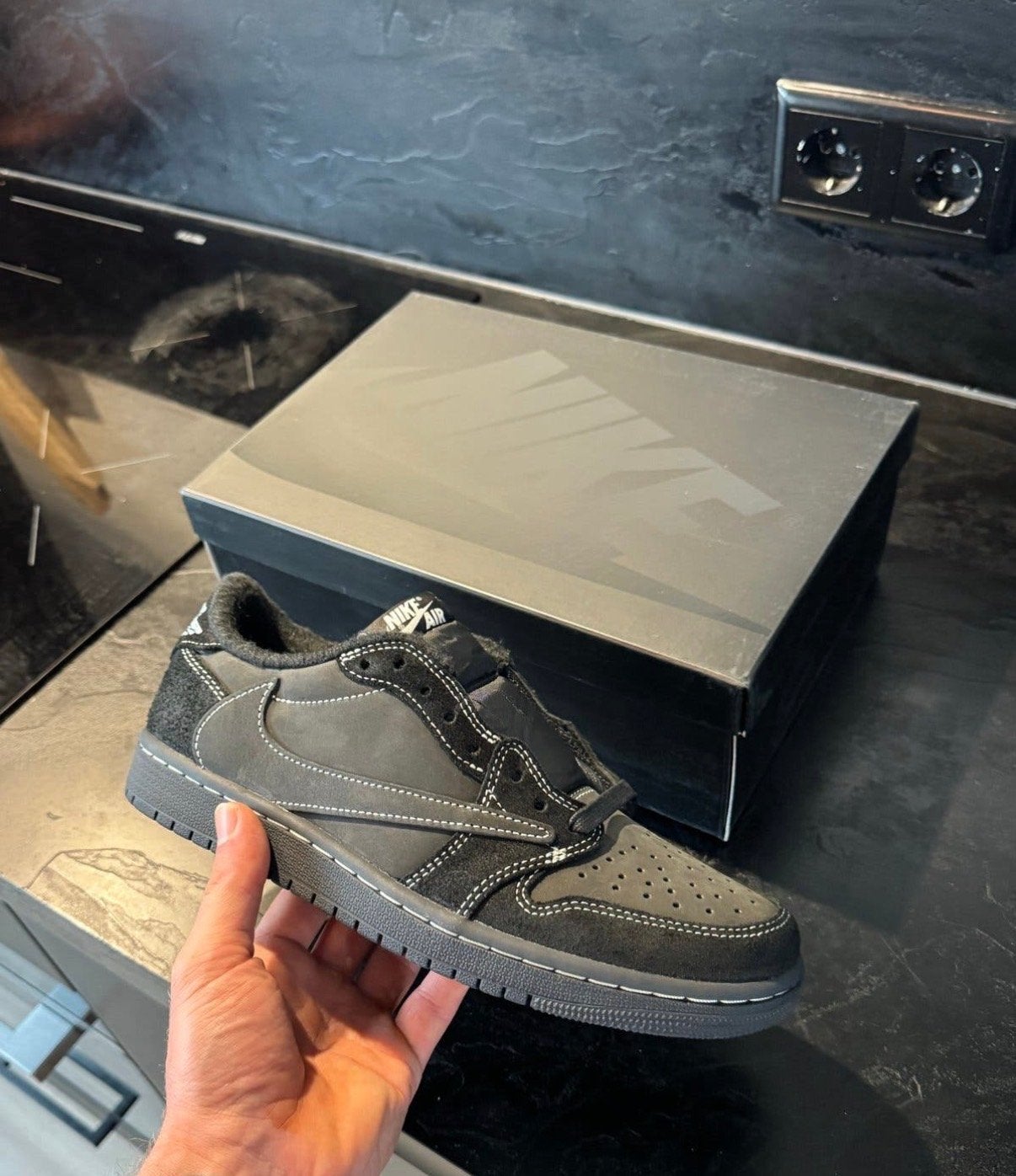 Nike Air Jordan 1 Low Travis Scott Black Phantom, Ophalen of Verzenden, Nieuw, Zwart, Sneakers of Gympen