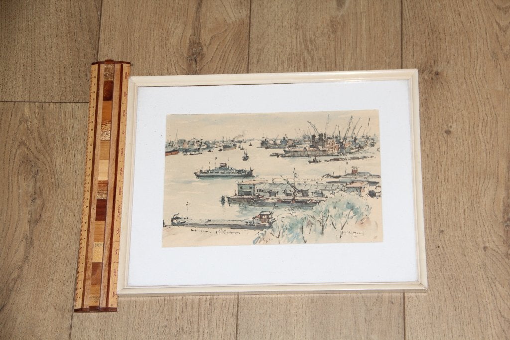 reproductie, Antiek en Kunst, Achter glas, Maritiem / water, Nederlandse school, Ophalen of Verzenden