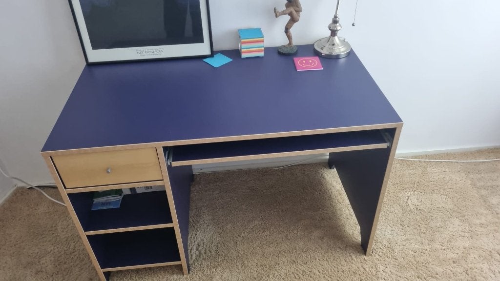 Bureau, Huis en Inrichting, Bureaus, Met lades, Gebruikt, 110 cm, Hout