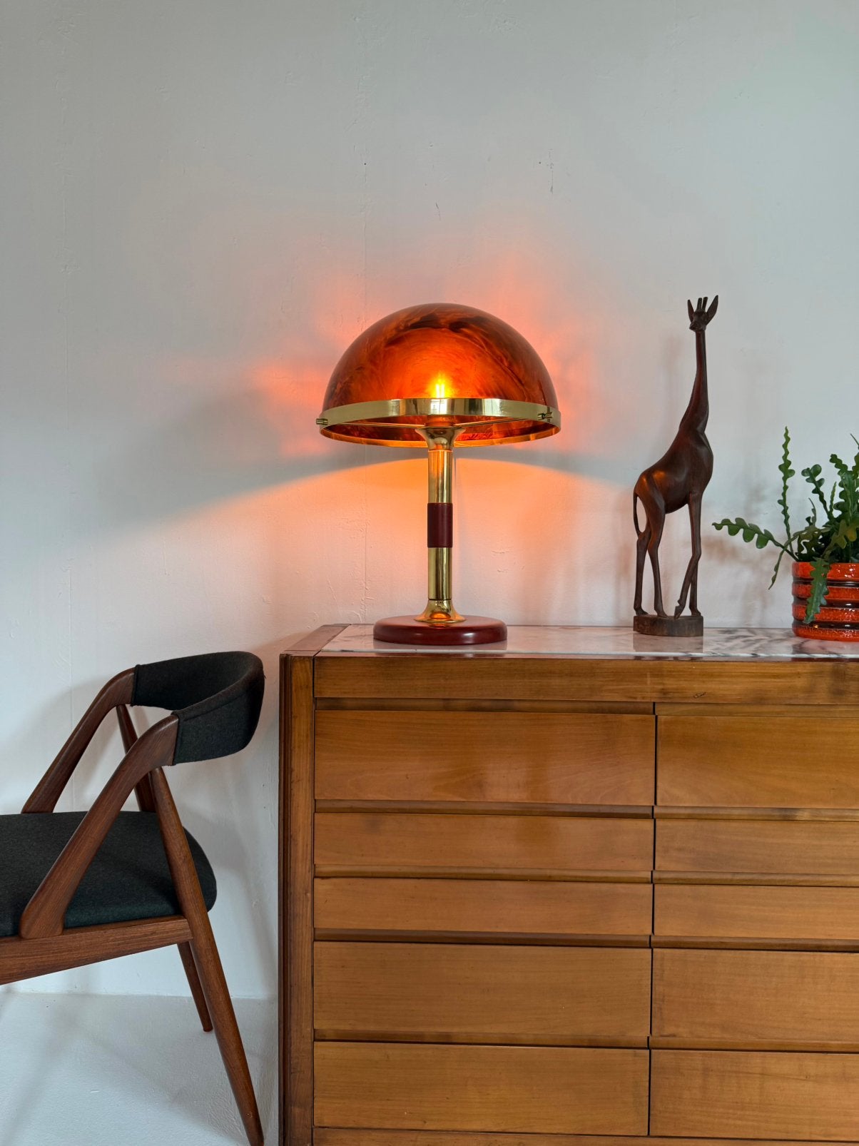 Vintage tafellamp model 5522, Temde Leuchten ‘70, Overige merken, Paddenstoellamp, Temde Leuchten, Temde Leuchten