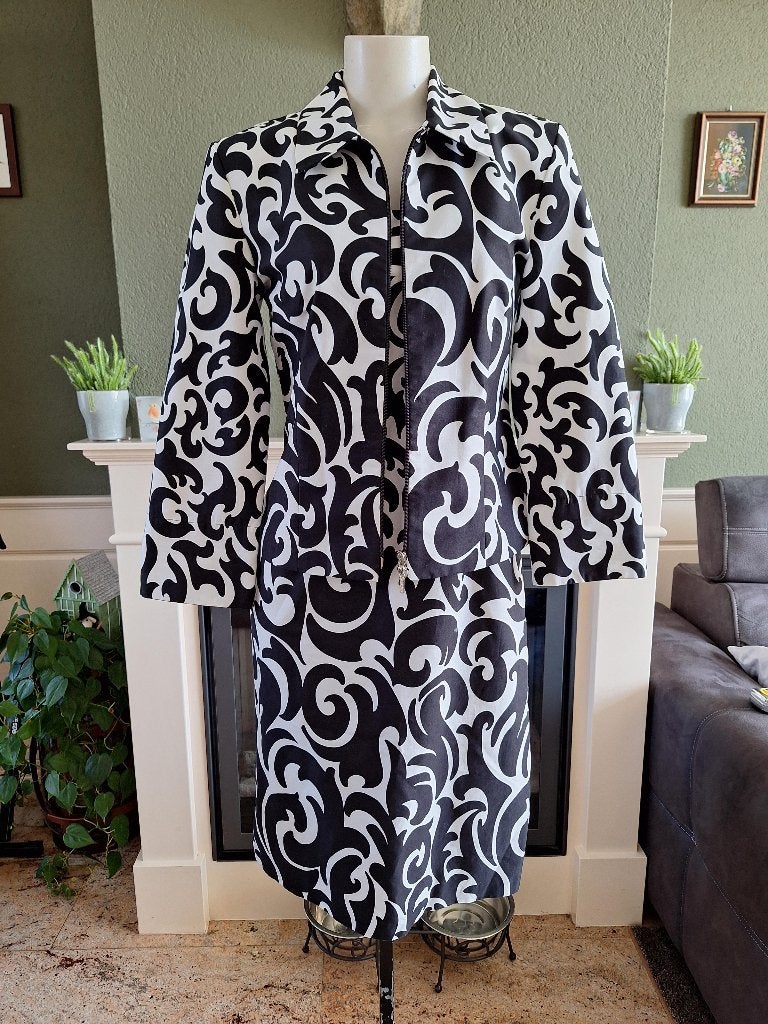 Joseph Ribkoff Zwart wit 2 delige jurk blazer pak 36 S, Kleding | Dames, Jasjes, Kostuums en Pakken, Kostuum of Pak, Verzenden