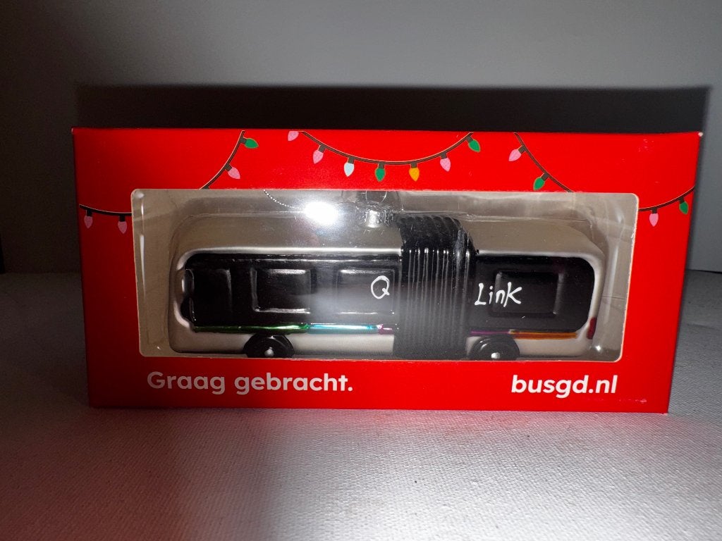 Qbuzz Q-link gelede bus kersthanger – nieuw in verpakking, Ophalen of Verzenden, Nieuw, Bus of Vrachtwagen, Overige merken