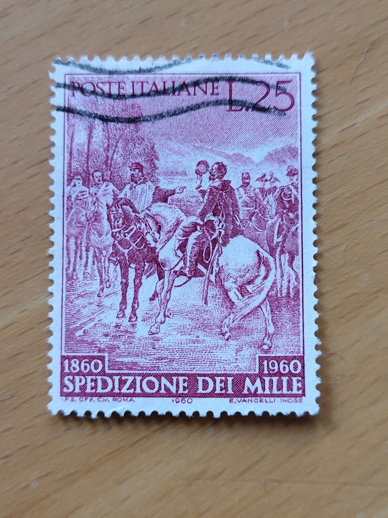 Italiaanse postzegel 1960 Spedizione dei Mille, Ophalen of Verzenden, Gestempeld