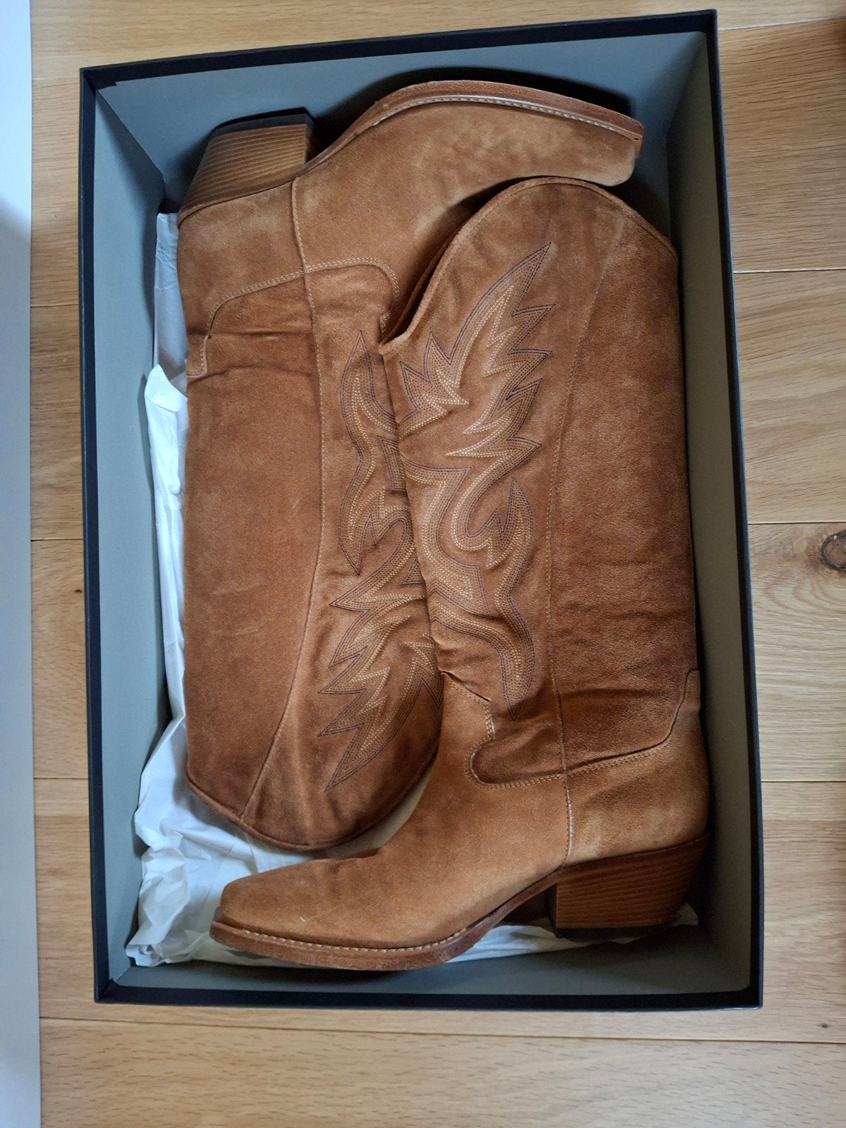 Vic Matié suède cowboylaarzen - Maat 38, Ophalen, Hoge laarzen, Bruin, Nieuw