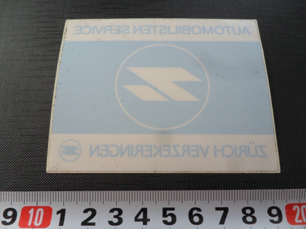 sticker Raamsticker Automobilisten Service ZÜrich verzekerin, Ophalen of Verzenden, Zo goed als nieuw