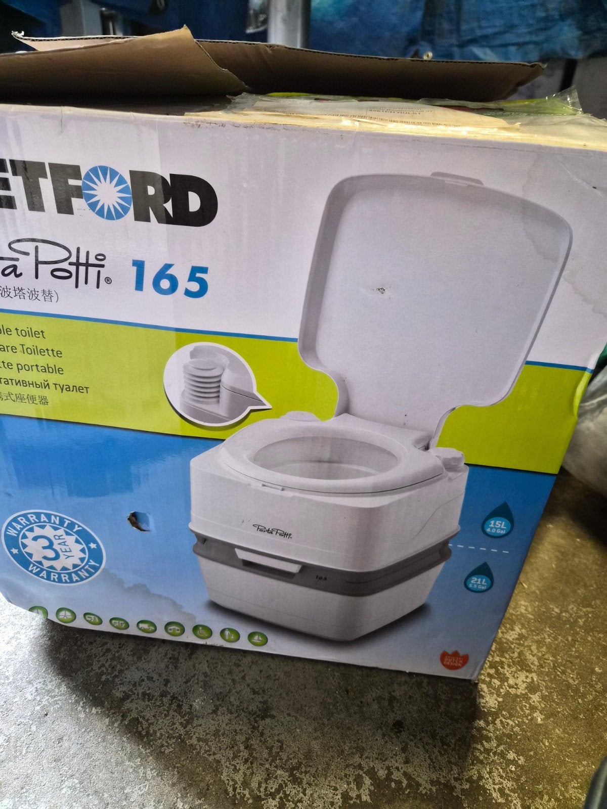 Thetford Porta Potti 165 draagbaar toilet, Caravans en Kamperen, Kampeeraccessoires, Ophalen, Nieuw