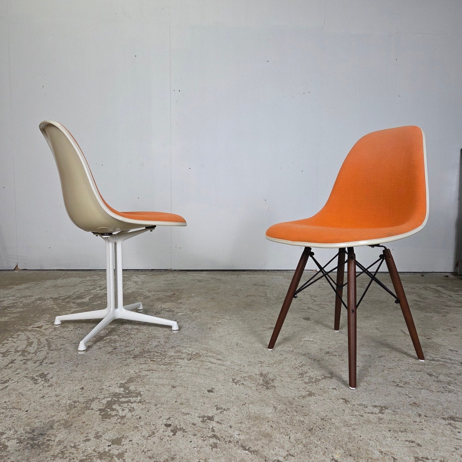 Eames Herman Miller, Fehlbaum stoelen fiberglass vintage, Ophalen, Gebruikt, Twee, Bruin