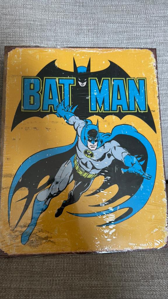 Vintage Batman Metalen Poster - Originele Verpakking, Ophalen, Metaal, Zo goed als nieuw, Reclamebord