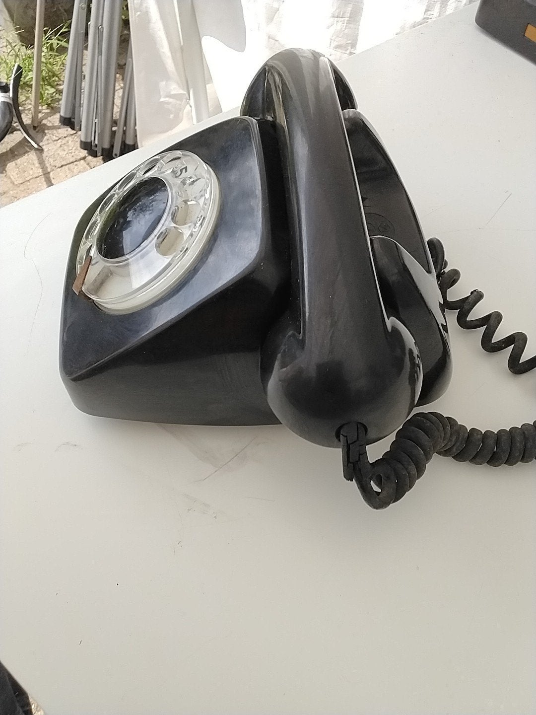 Vintage Telefoon met Draaischijf - Zwart, Jaren '70, Telecommunicatie, Vaste telefoons | Niet Draadloos, Ophalen of Verzenden