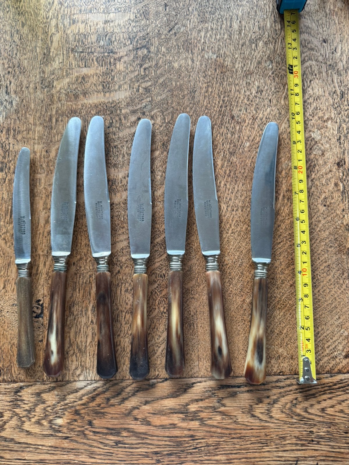 7 antieke messen met benen heft, Antiek en Kunst, Verzenden