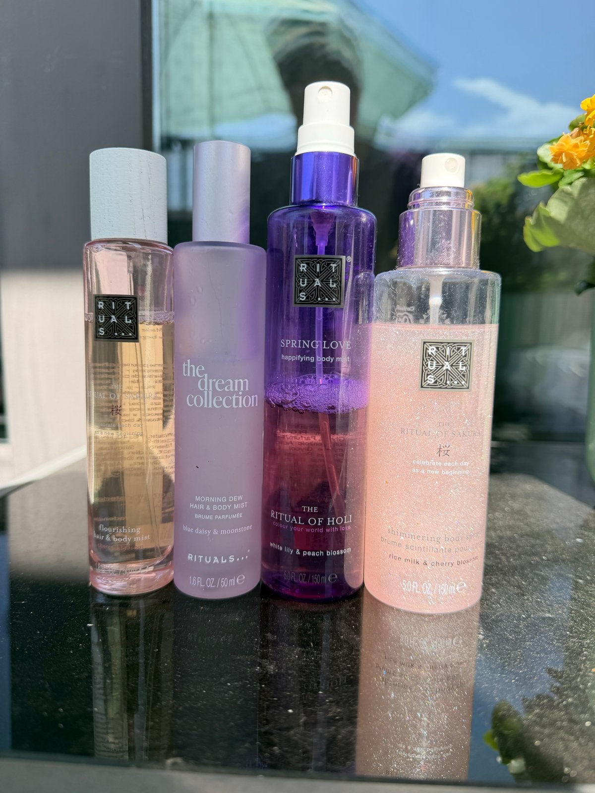 Set van 4 Rituals Body Mists - Zeldzame geuren inbegrepen!, Ophalen of Verzenden, Gebruikt, Deodorant of Bodyspray