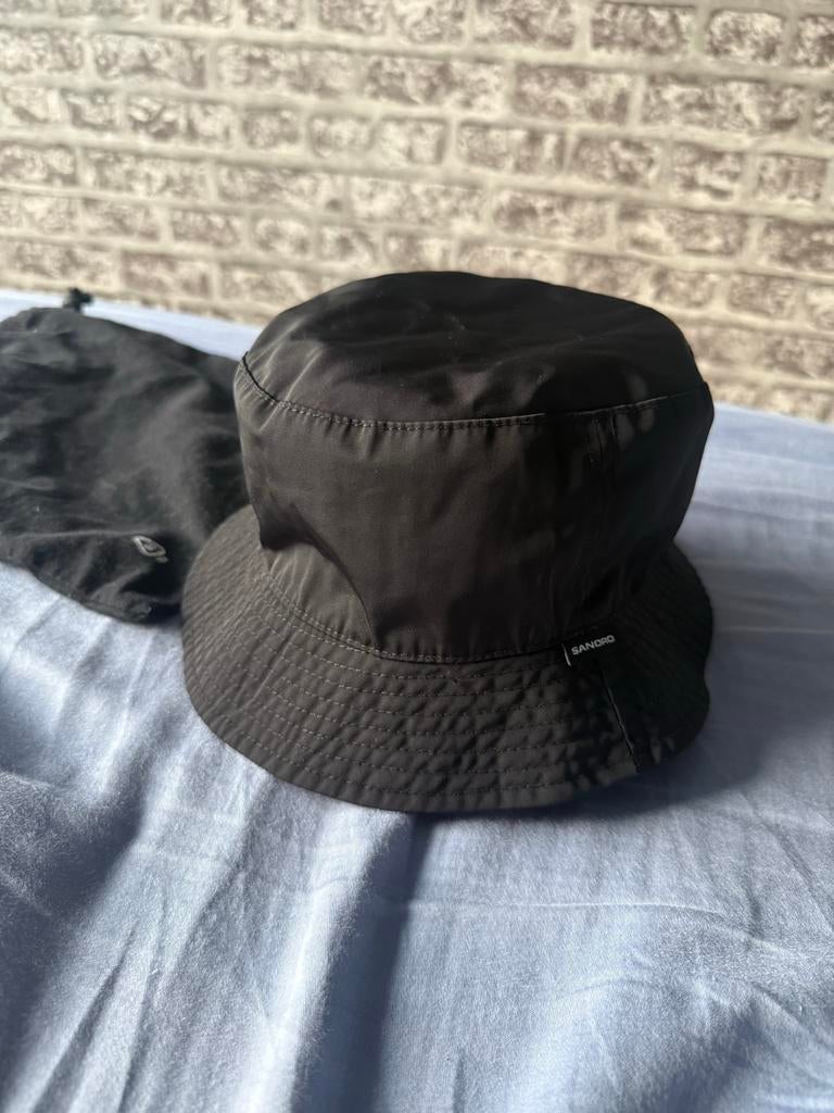Sandro Bucket Hat Zwart/Wit Geruit Omkeerbaar, Ophalen of Verzenden, Zo goed als nieuw, One size fits all, Hoed