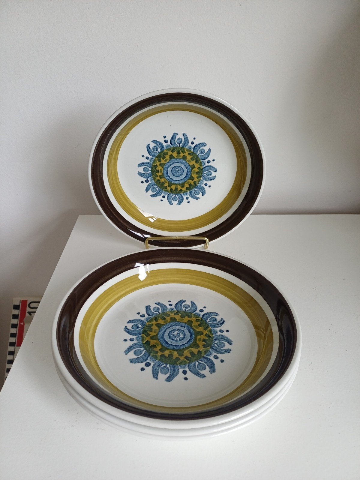 4x Diepe Borden Burleigh Ironstone 'Castile' Vintage, Huis en Inrichting, Gebruikt, Overige merken, Keramiek, Vintage