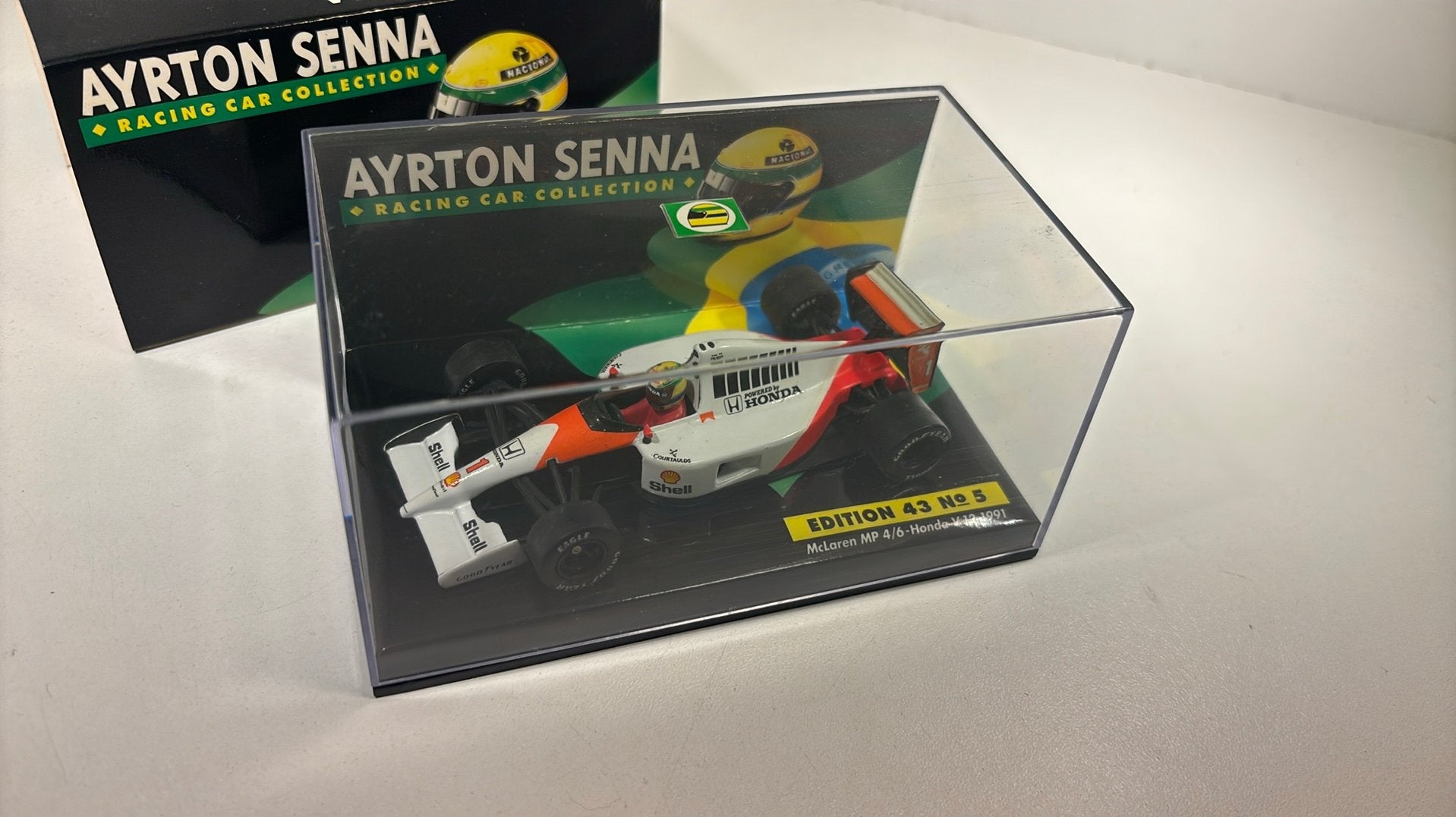 McLaren mp4/6 honda v12 ayrton senna 1991 minichamps 1.43, Hobby en Vrije tijd, Modelauto's | 1:43, Auto, Ophalen of Verzenden