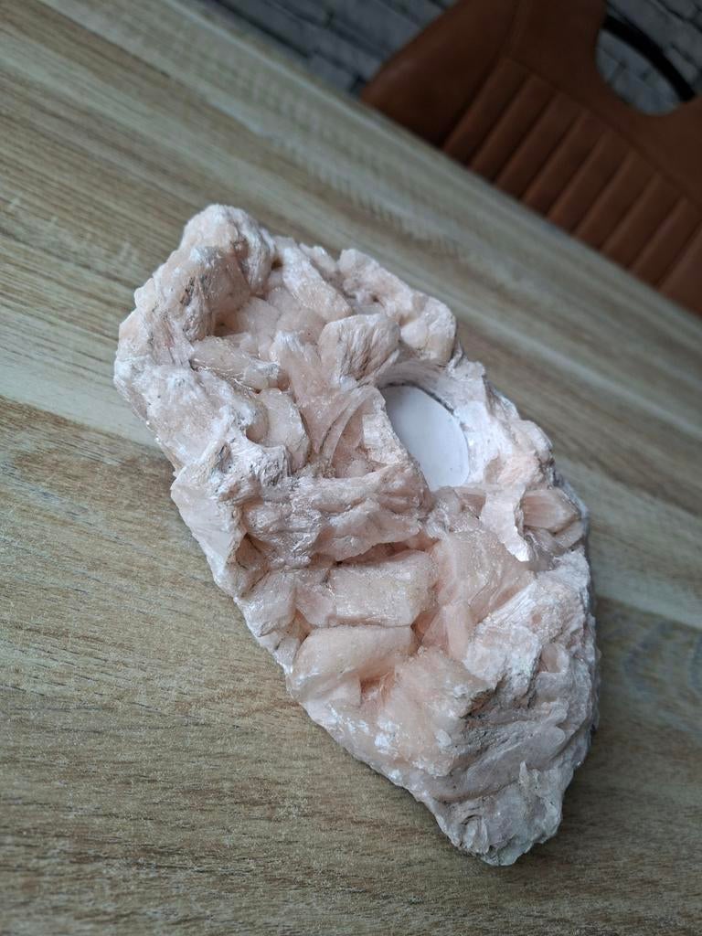 Roze edelsteen waxinelichthouder, Ophalen, Overige materialen, Overige kleuren, Zo goed als nieuw