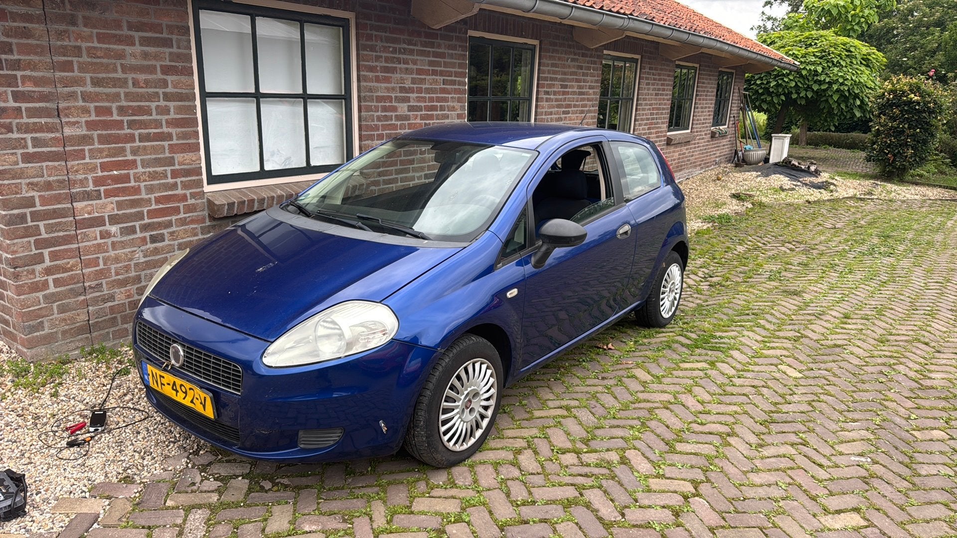 Fiat Punto 1.4 3DR 2008 Blauw, Auto's, Voorwielaandrijving, 40 €/maand, 4 cilinders, Handgeschakeld