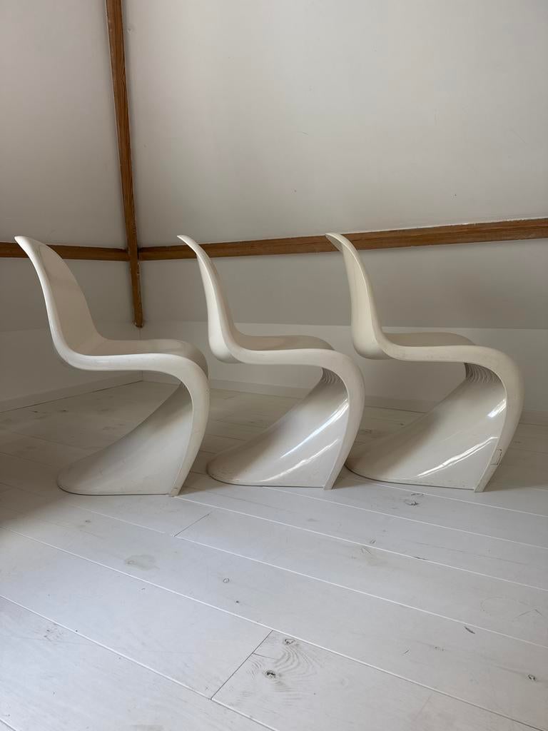 Verner Panton chairs by Herman Miller jaren 70., Huis en Inrichting, Stoelen, Ophalen, Kunststof, Gebruikt, Drie