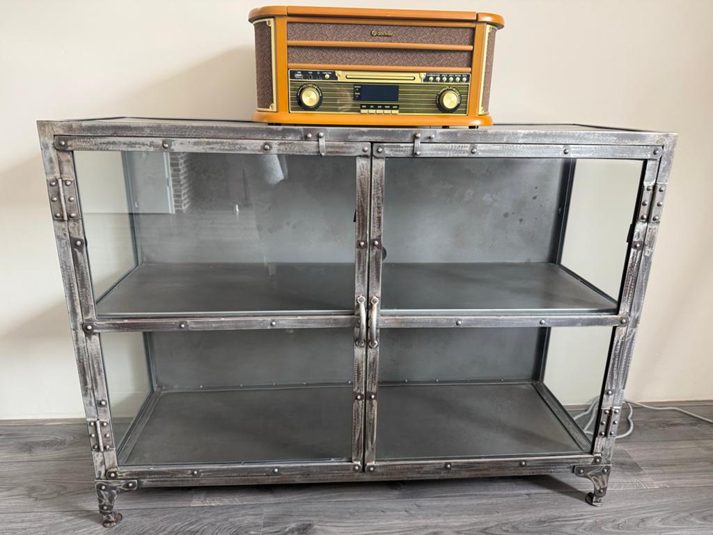 Nieuw massief ijzeren dressoir/vitrinekast 120x40x90cm, Ophalen, Nieuw