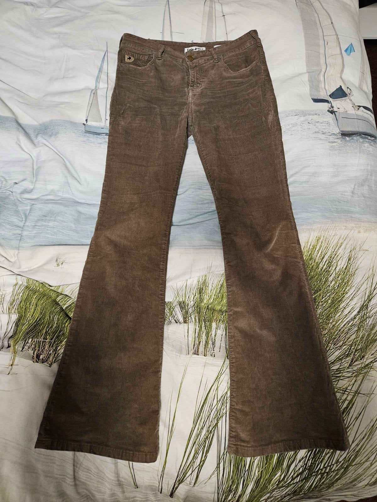 Lois Jeans Raval High Rise Flare Corduroy Broek Maat 29/L34, Bruin, Ophalen of Verzenden, Zo goed als nieuw, Lang