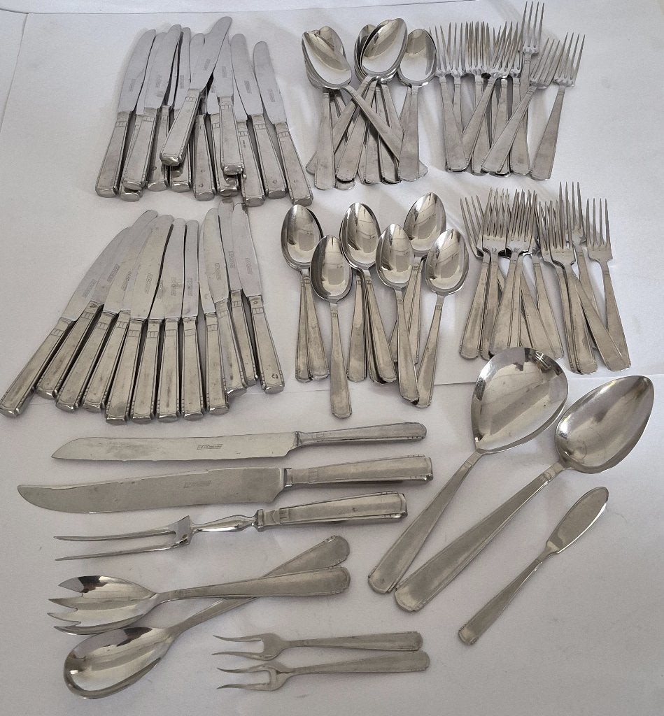 Uitgebreid bestek model nr. 408 "Wilhelmina" Gero Zilmeta, Huis en Inrichting, Keuken | Bestek, Gebruikt, Bestekset, Rvs of Chroom