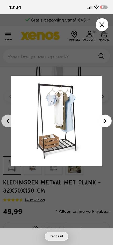 Zwart stalen kledingrek, Kleding | Dames, Kledingrekken, Ophalen, Gebruikt