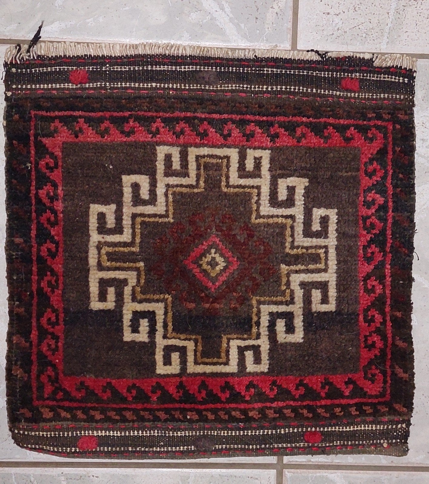 Antiek Perzisch tapijtje /  tasfront Baluch, Ophalen of Verzenden