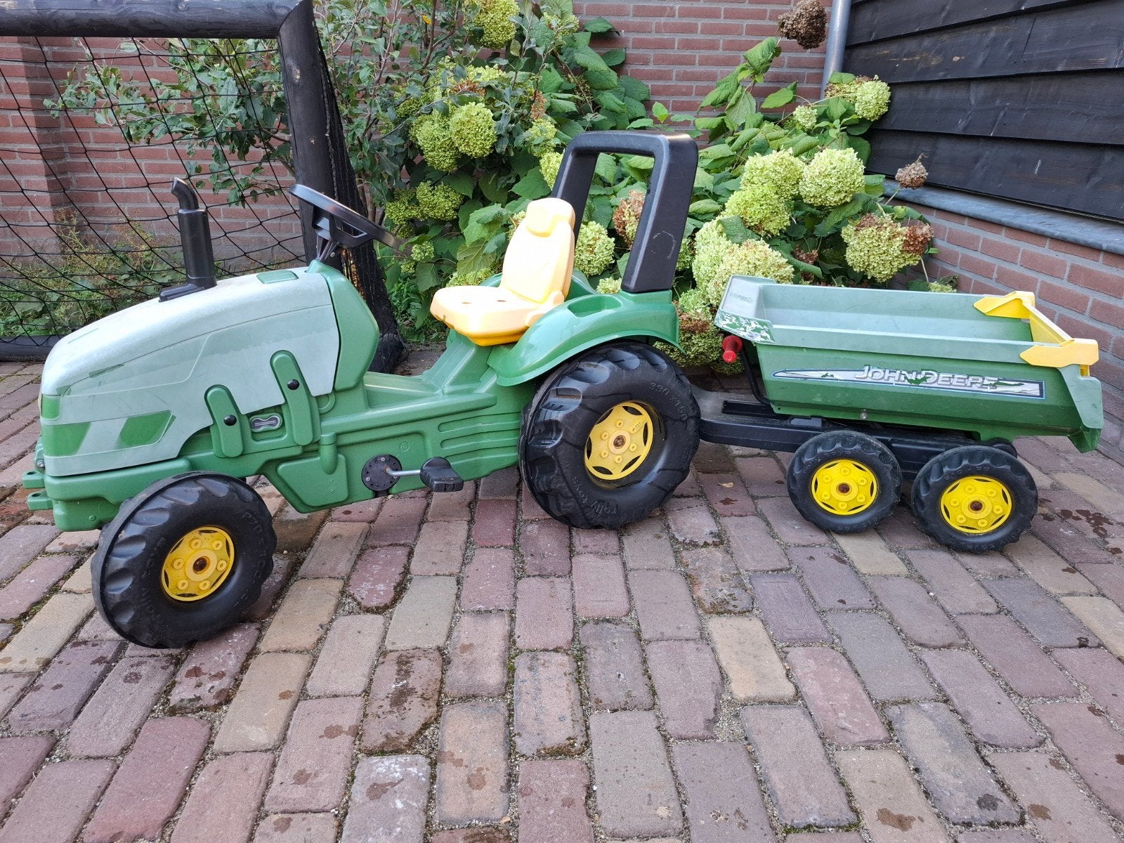 John Deere traptractor met kiepkar, Ophalen, Gebruikt