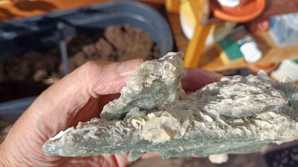 202523 Bariet op Fluoriet (groen) Mine Fontsante France, Ophalen of Verzenden, Mineraal