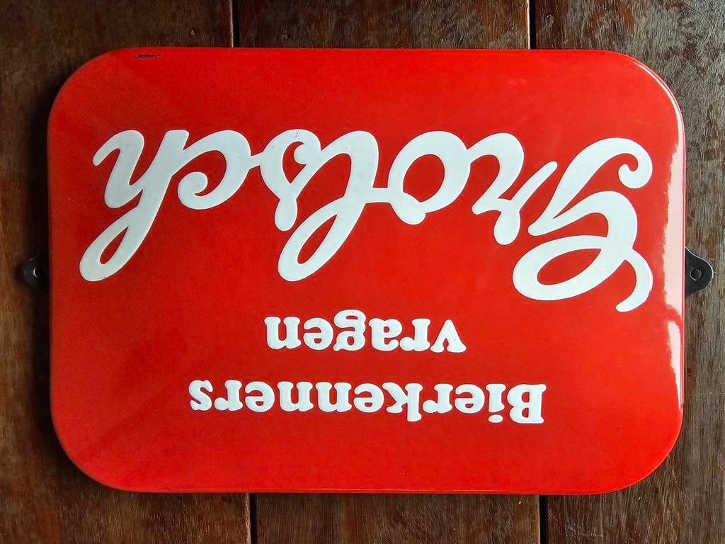 Emaille bord grolsch bier 32x22cm, Ophalen of Verzenden, Zo goed als nieuw, Reclamebord