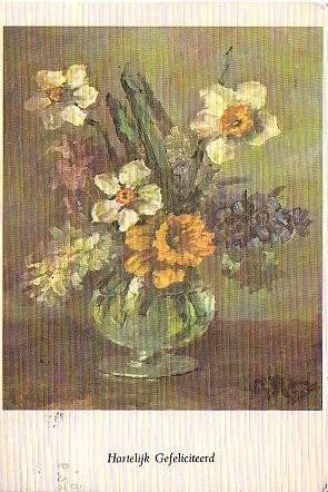 Ansichtkaart 	Bloemen	Narcissen, Verzamelen, Ansichtkaarten | Themakaarten, Verzenden, 1960 tot 1980, Gelopen, Natuur