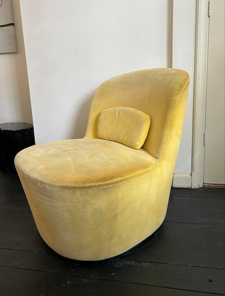 Ikea Stockholm Draaifauteuil Geel Swivel Chair, Huis en Inrichting, Fauteuils, Ophalen, Gebruikt, Stof, 75 tot 100 cm