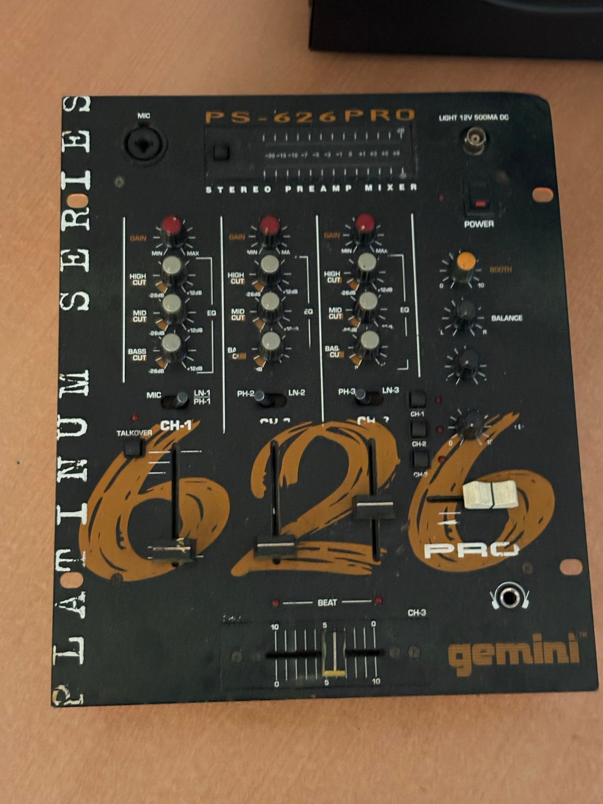 Gemini PS-626 PRO mengpaneel, Muziek en Instrumenten, Ophalen of Verzenden, Gebruikt, Minder dan 5 kanalen, Microfooningang