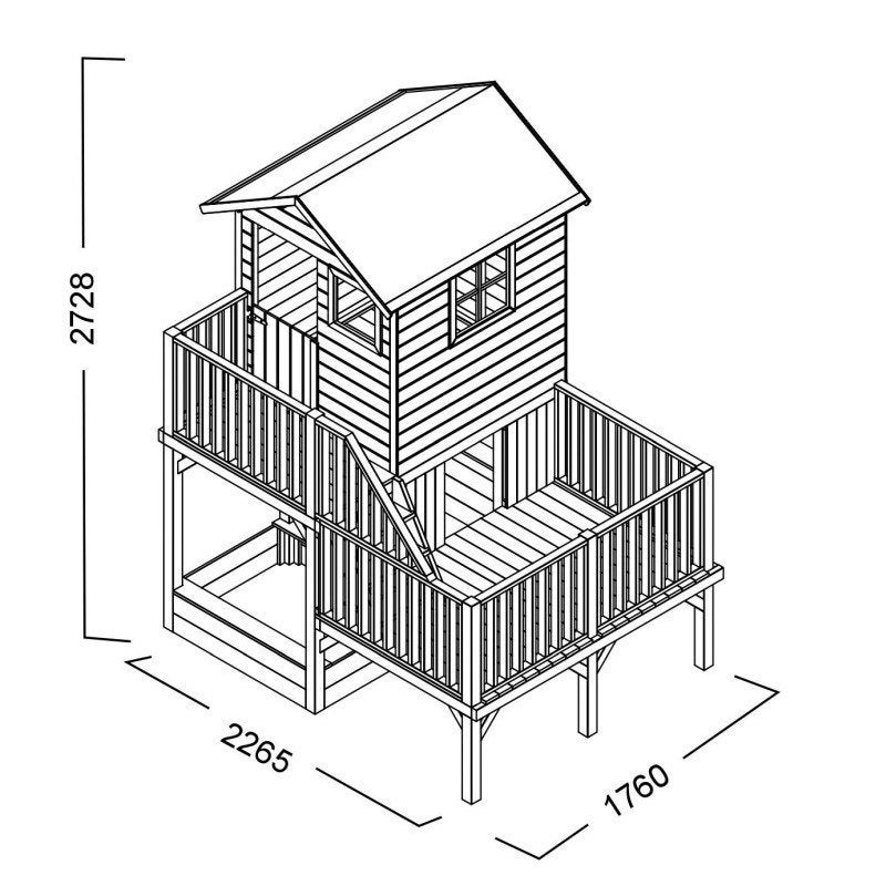 Speelhuis hout | 2 hoogtes, balie en zandbak | Type Panter, Welles Tuinhout, Mail@wellestuinhout.nl, Nieuw, Ophalen of Verzenden