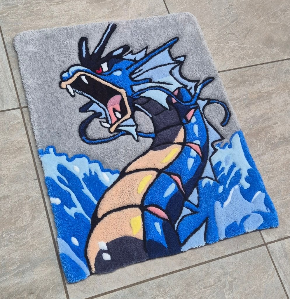 Custom Handgemaakt Gyarados Pokémon Vloerkleed, 50 tot 100 cm, Verzenden, Nieuw, 50 tot 100 cm