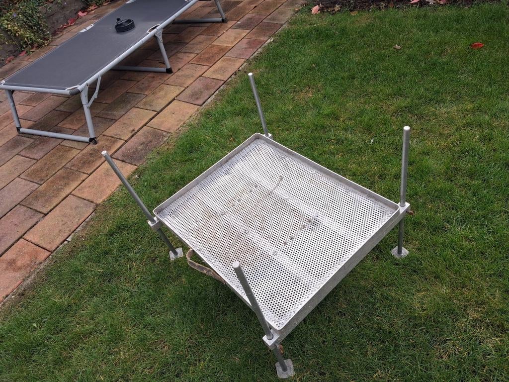 Visplateau, aluminium, verstelbare poten, Ophalen