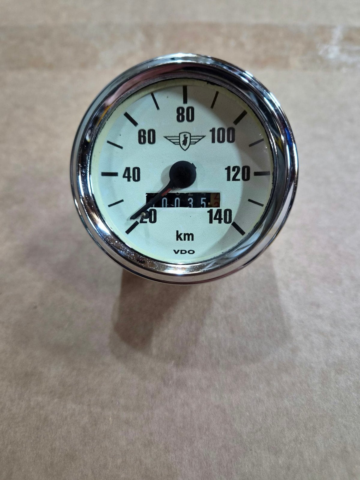 Zeer mooie Zündapp KM teller met logo, witte wijzerplaat 140, Ophalen of Verzenden, Nieuw, Frame