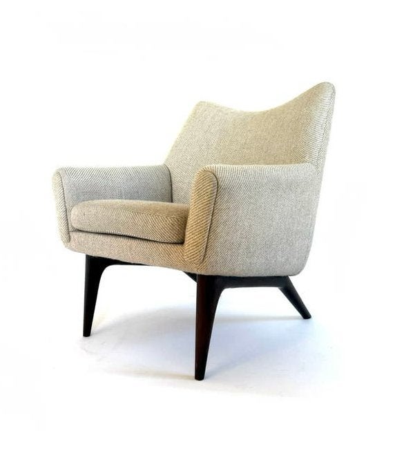 Vintage fauteuil, Illum Wikkelsø, Mikael Laursen ‘60, Vintage retro buisframe design rotan webbing papercord deens, Minder dan 75 cm