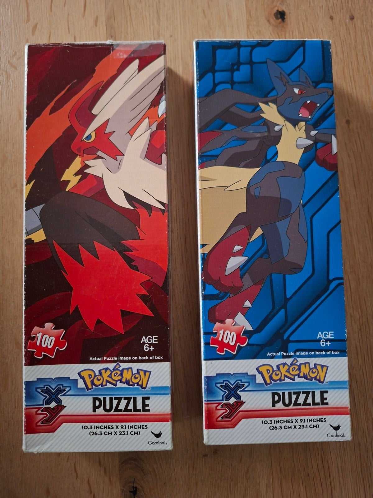 2x Pokemon X & Y Puzzels - Blaziken & Lucario 100 stukjes, Ophalen, Meer dan 50 stukjes, Zo goed als nieuw, 6 jaar of ouder