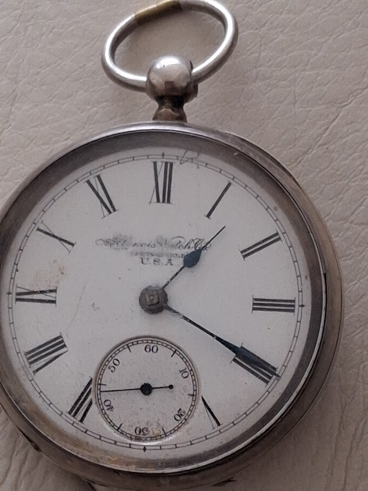 Illinois watch & co Springfield zilver 935 zakhorloge, Ophalen of Verzenden, Zilver