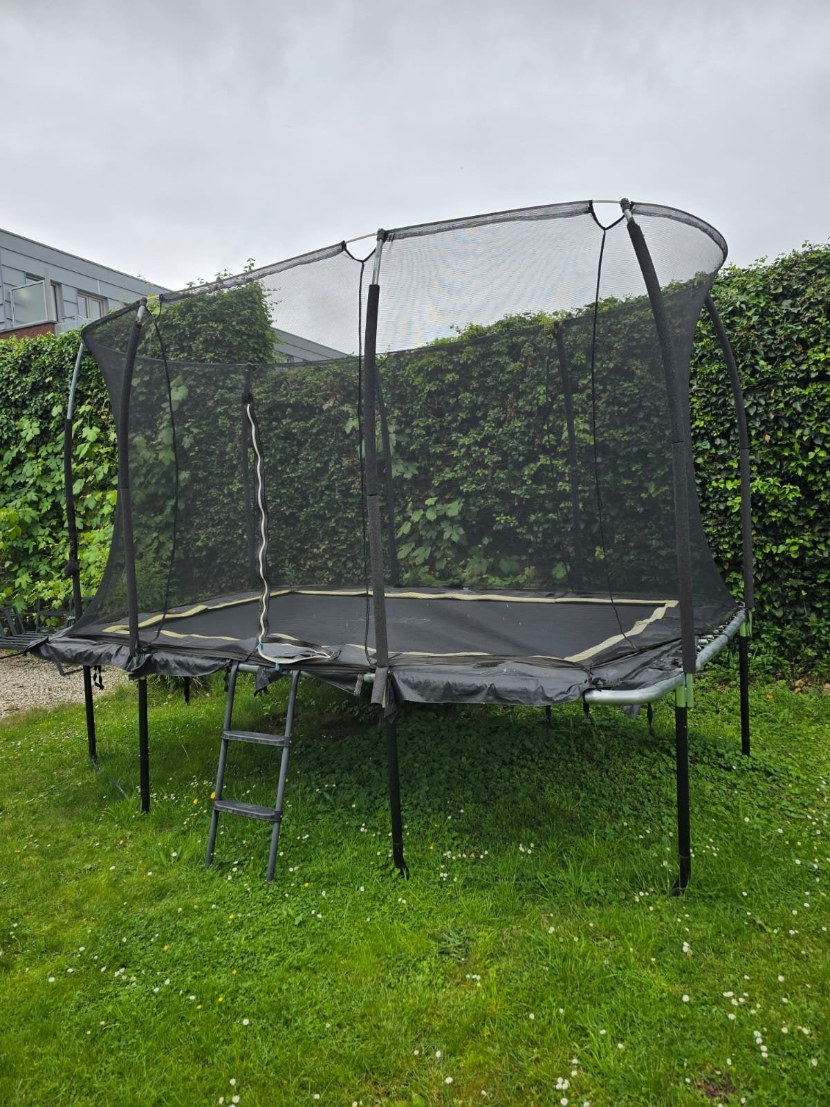 Grote trampoline met veiligheidsnet en ladder, Kinderen en Baby's, Speelgoed | Buiten | Trampolines, Ophalen, Gebruikt