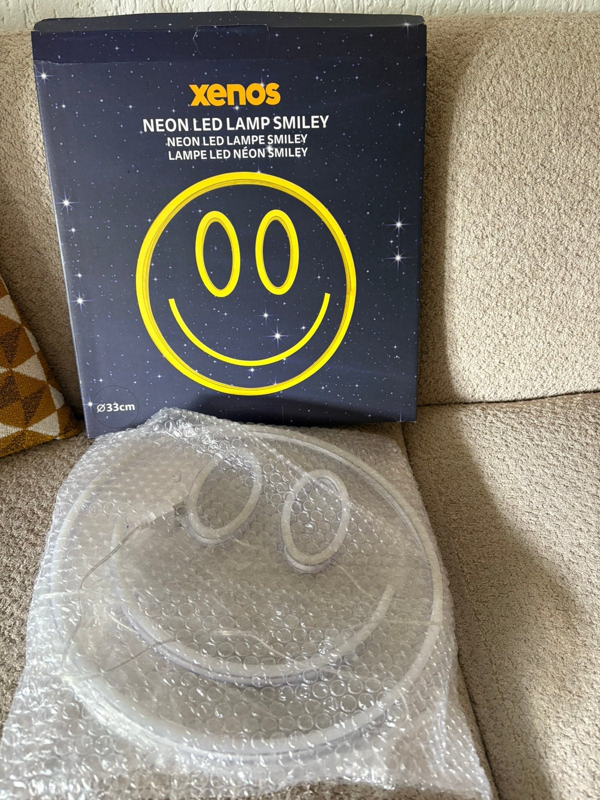 Neon led lamp smiley, Ophalen, Nieuw, Overige typen, Geel