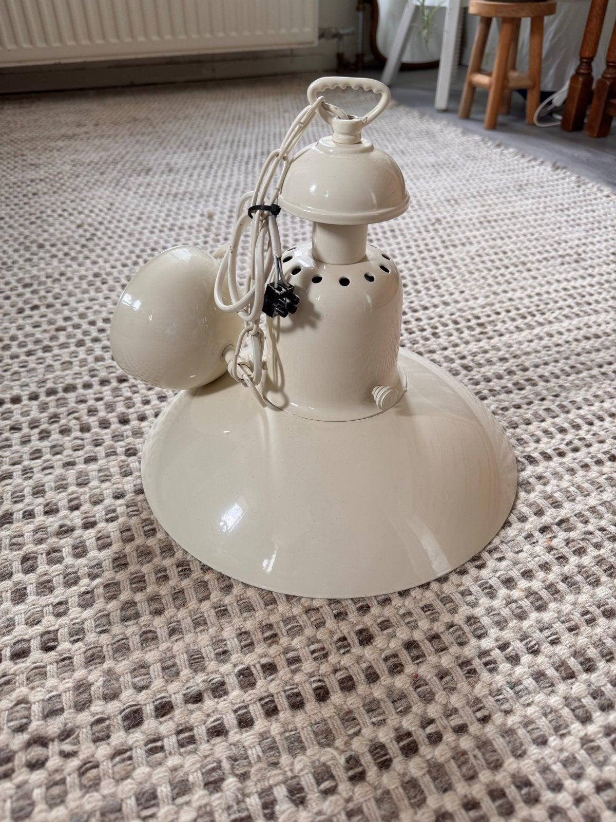 Retro vintage hanglamp, Ophalen of Verzenden, Gebruikt, Metaal, E27 (groot)