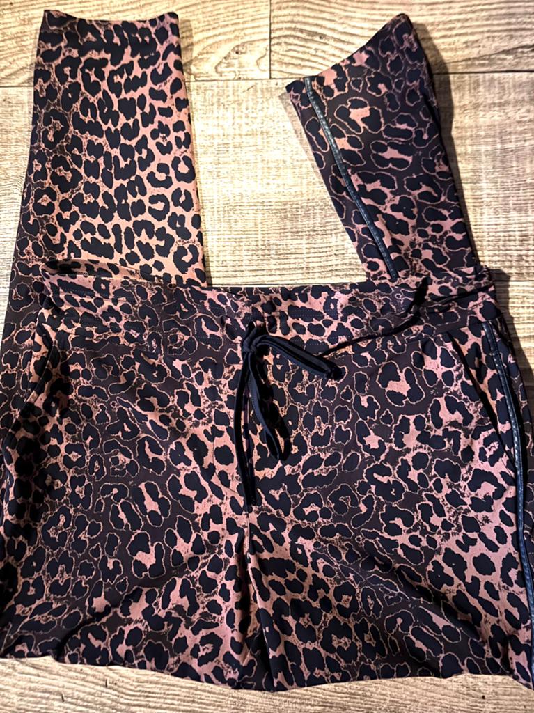 Studio Anneloes broek met ( leren ) bies mt xl., Verzenden, Zwart, Maat 46/48 (XL) of groter, Zo goed als nieuw