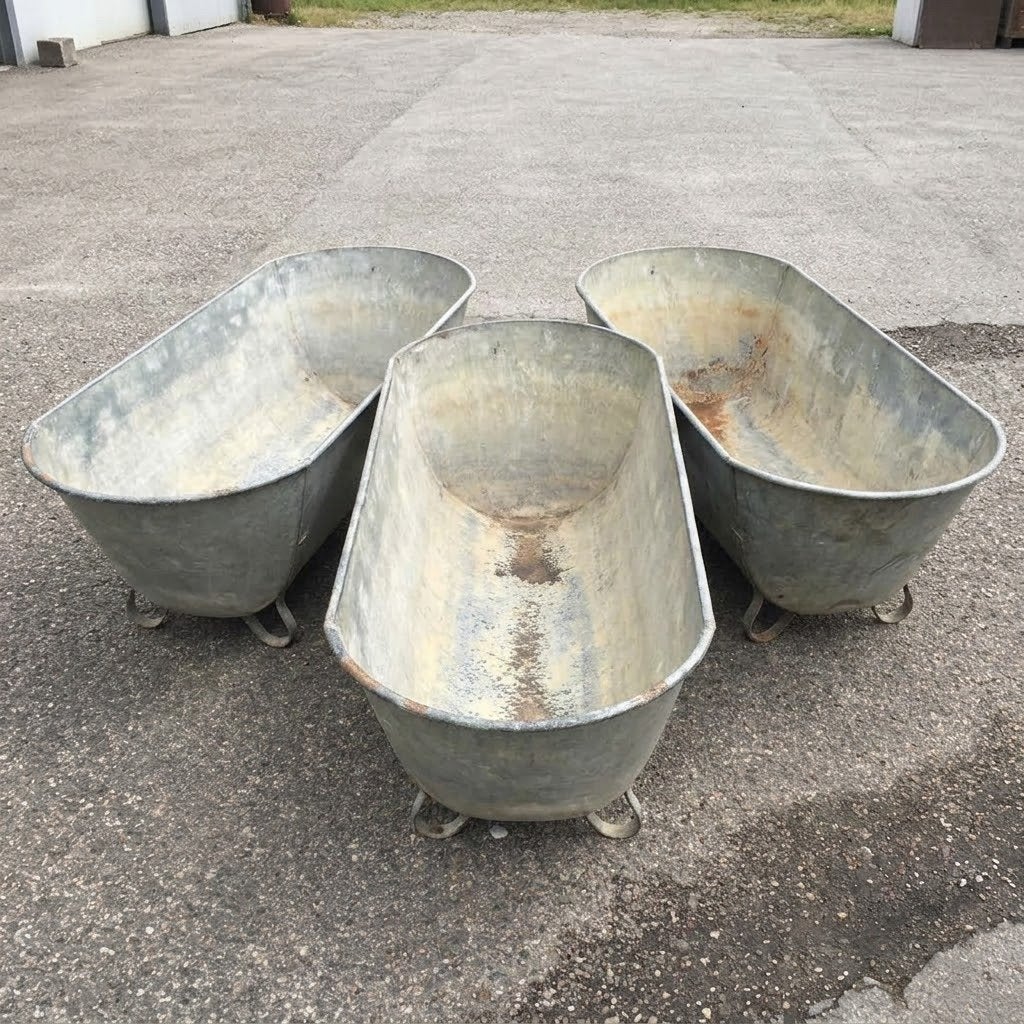 Antieke Zinken Baden / Badjes - Vintage Brocante, Antiek en Kunst, Ophalen